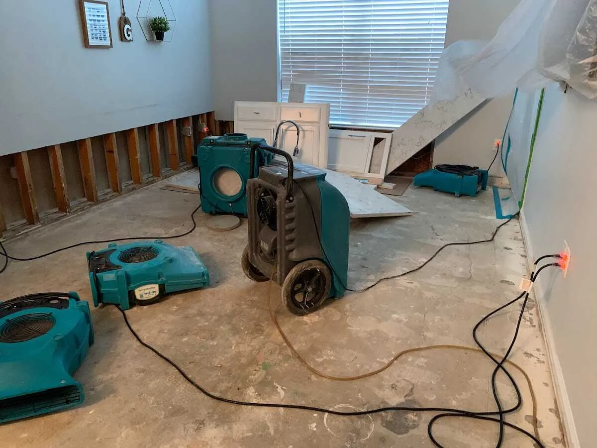 Dehumidifier in flood-cut room for Water Extraction & Removal in Lanett